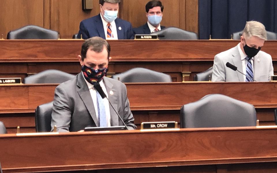 Rep. Crow seated at HASC hearing