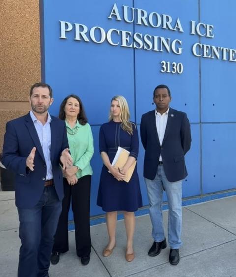 Outside the ICE Facility