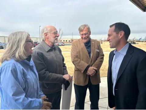 Rep. Crow and Rick Crandall with rendering of the future Colorado Freedom Memorial Center