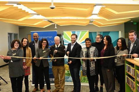 Congressman Crow at Martin Luther King Jr. Library with leaders from the City of Aurora, Aurora City Council, and Aurora Public Library