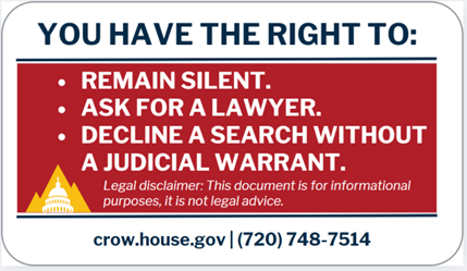 Know Your Rights Card - English