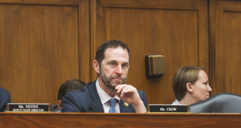 Rep. Crow in a Hearing
