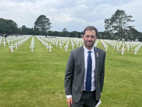 Rep. Crow at the Normandy American Cemetery