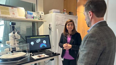 Congressman Crow in a Lab