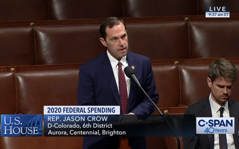 Rep. Crow speaking at the House